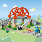 LEGO DUPLO Stadsspoorbrug en -rails - Uitbreidingsset, cadeau voor kinderen vanaf 2 jaar, bouw- en reconstructieset, voorschoolse ontwikkelingsset, educatief speelgoed 10426 Bouwsets Besuche den LEGO-Store