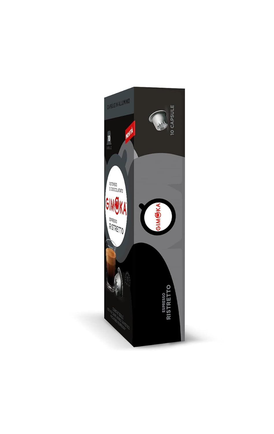 Gimoka Kaffeekapseln Espresso Ristretto, Intensität 11/13-100 Kapsel aus Aluminium - Compatibel met Nespresso* Haushalts-Espressomaschinen - 100 Stück (10 x 10 Getränke) - Hergestellt in Italien