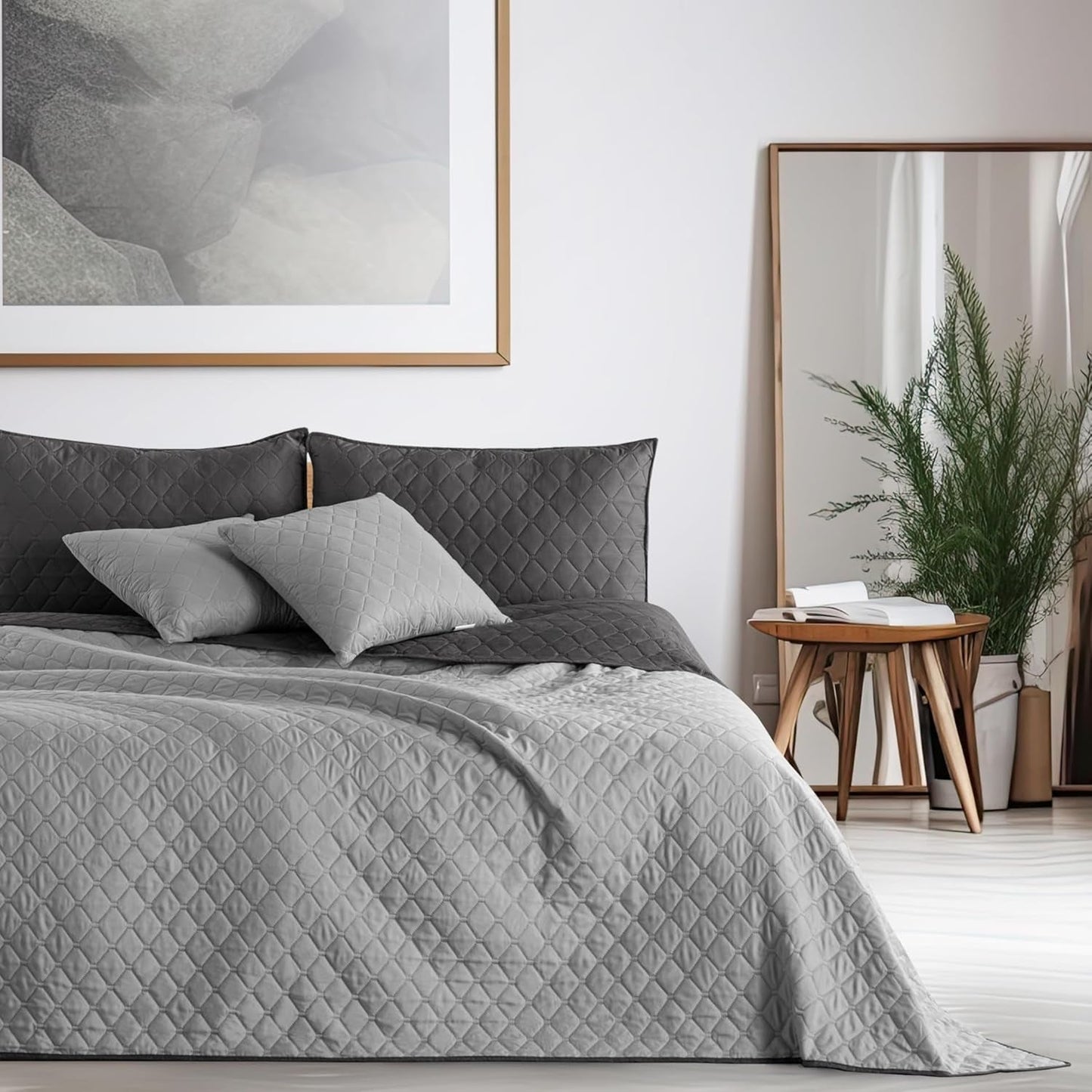 Decoking Sprei 200 X 220 Cm Grafiet Antraciet Zilvergrijs Tweezijdige sprei gemakkelijk te onderhouden Axel Bedden en Dekens Besuche den DecoKing-Store