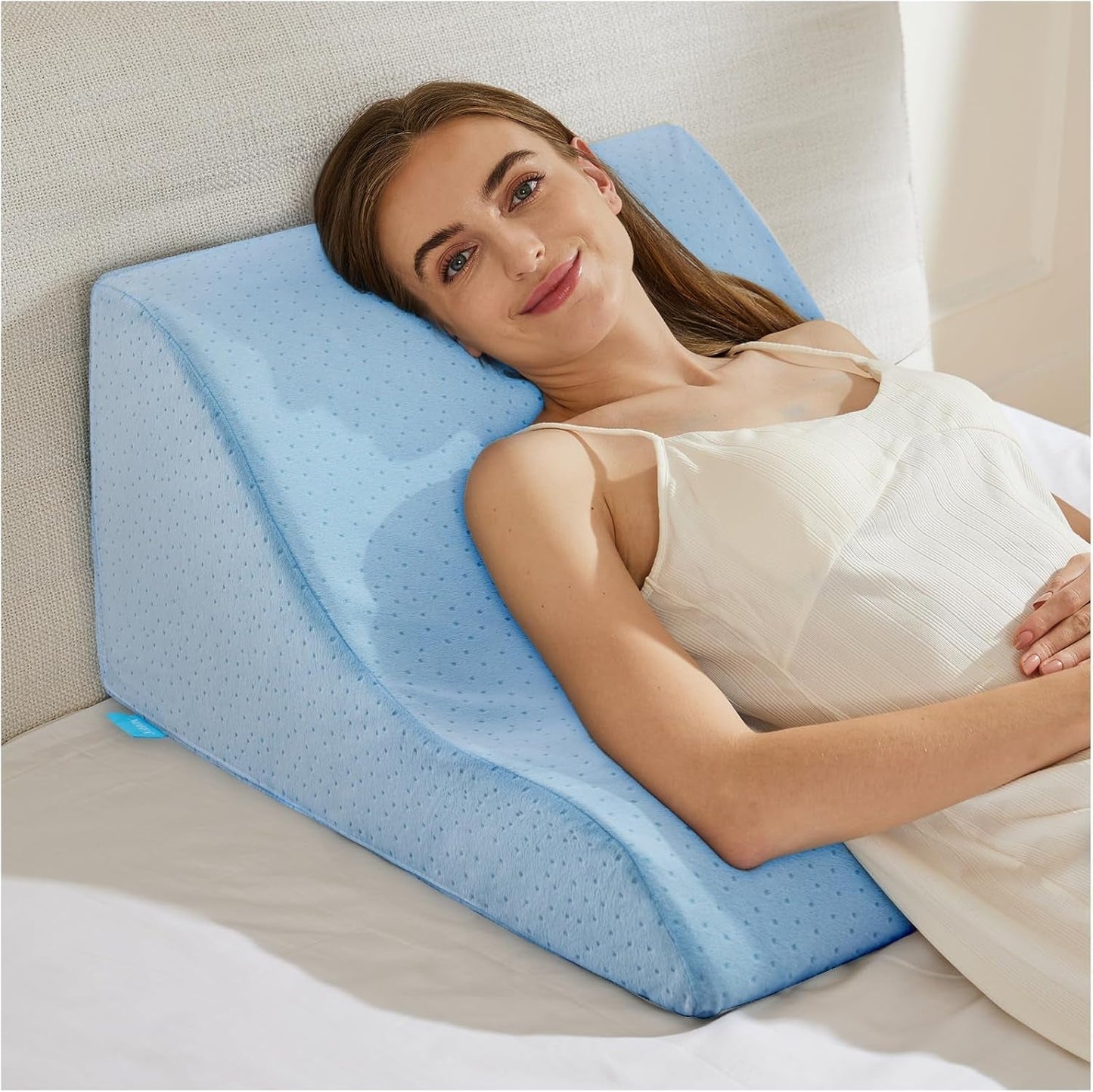 Leeskussen voor bed en bank - Memory Foam Feather Pillow - Ergonomisch rugkussen - Perfect om uw rug te ondersteunen terwijl u ontspant, speelt, leest of tv kijkt - Breed
