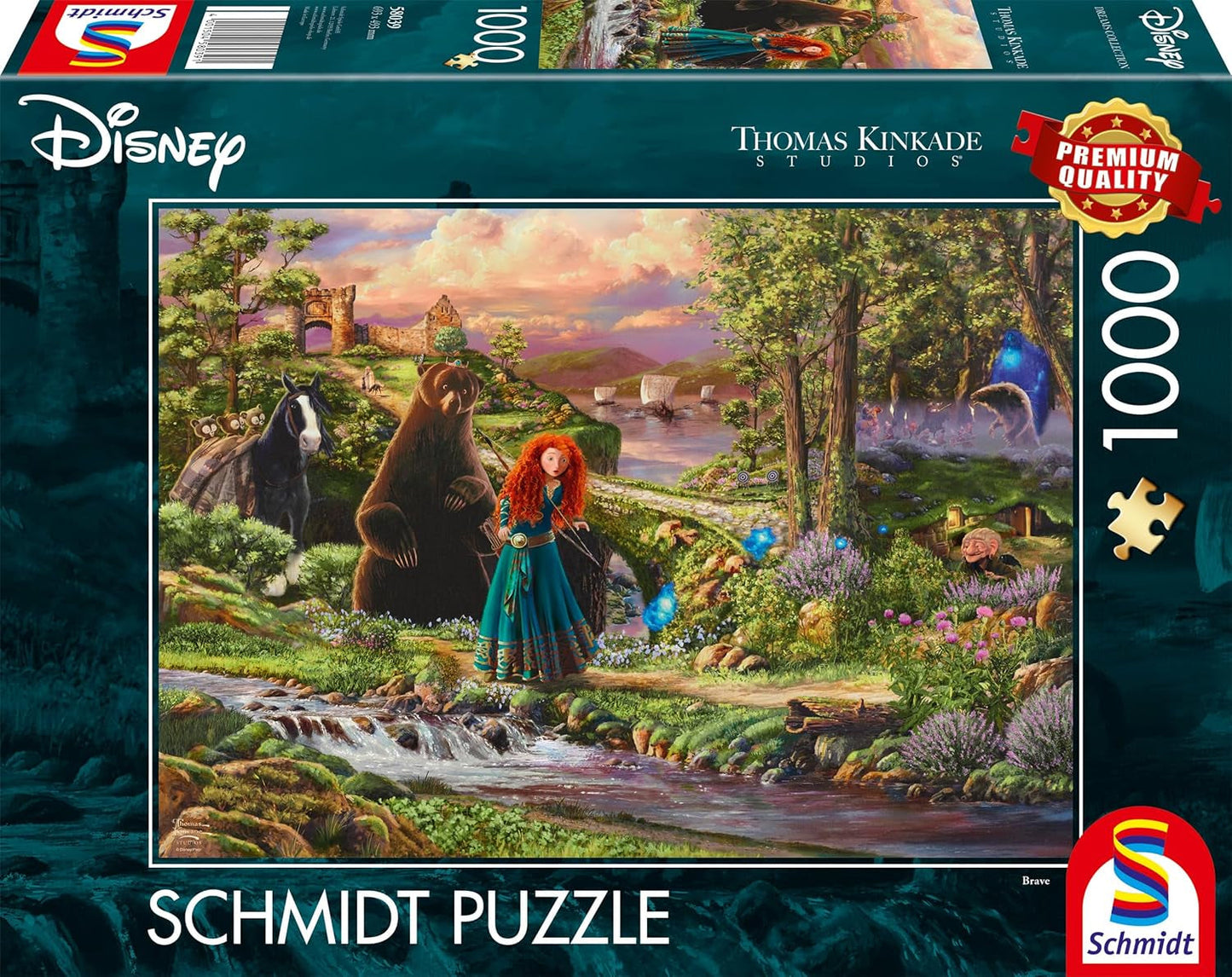Schmidt Spiele 58039 Disney, Brave, Merida, Thomas Kinkade, puzzel 1000 stukjes, veelkleurige puzzel Naty Shop Standaard titel