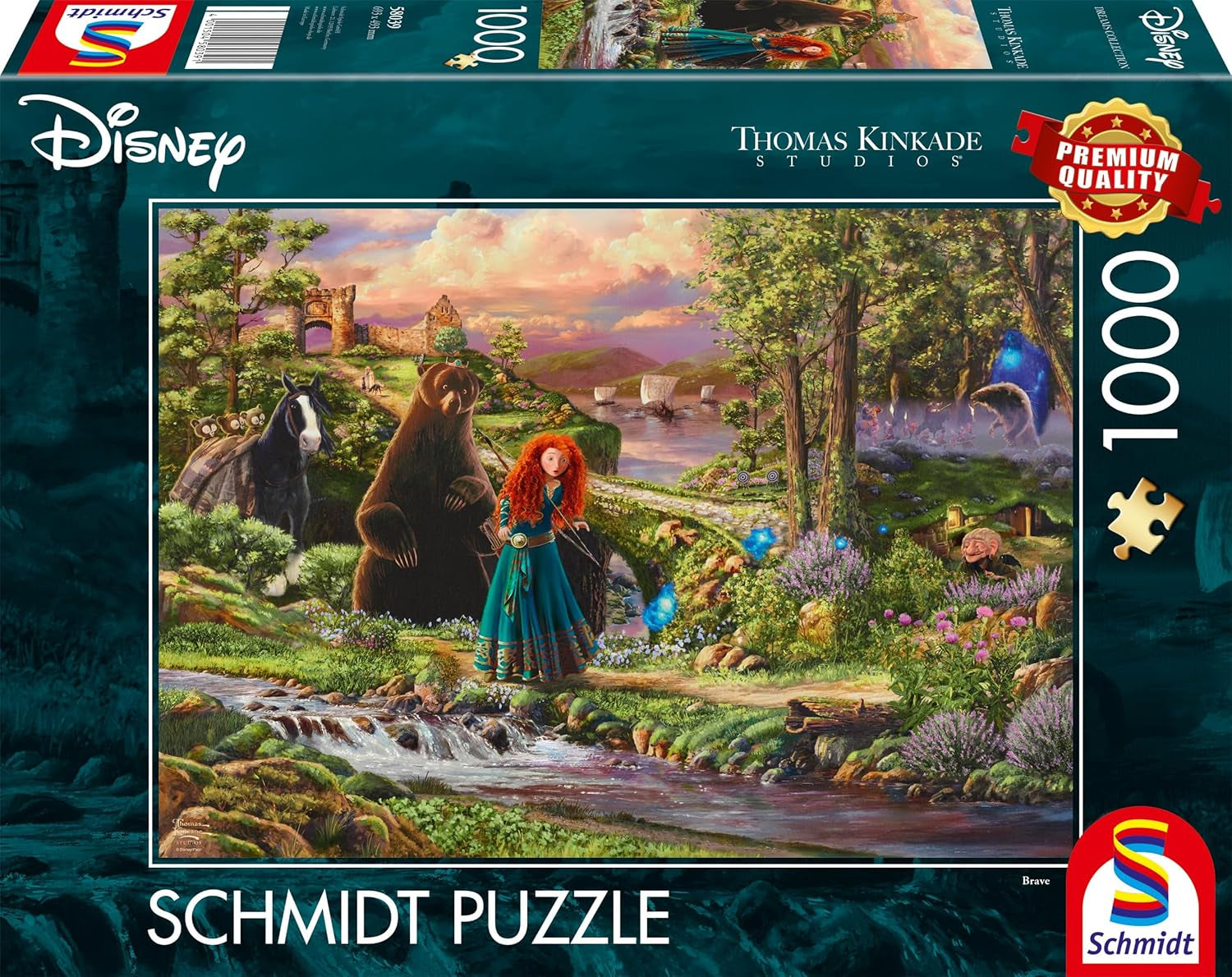 Schmidt Spiele 58039 Disney, Brave, Merida, Thomas Kinkade, puzzel 1000 stukjes, veelkleurige puzzel Naty Shop Standaard titel