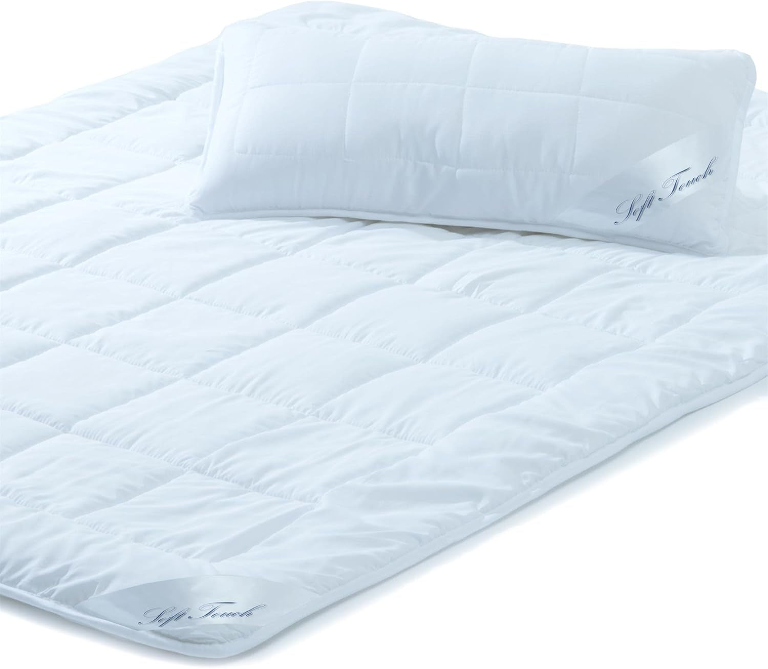 Aqua-Textil Soft Touch Set voor kinderen Dekbed 100 X 135 Cm 250G en 350G met kussen 40 X 60 Cm 150G Dekbed 4 seizoenen Klimaatbeheersing Oeko-Tex Dekbedden en dekbedden Naty Shop 155X220 Cm + 1X 40X80 Cm set het hele jaar door