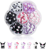 3D kattennagelstickers, nagelglitter, pailletten, harsnagelstickers, nageledelstenen, diamanten voor nagelkunst, inclusief strass nagelwasstick (kleurrijke kat)