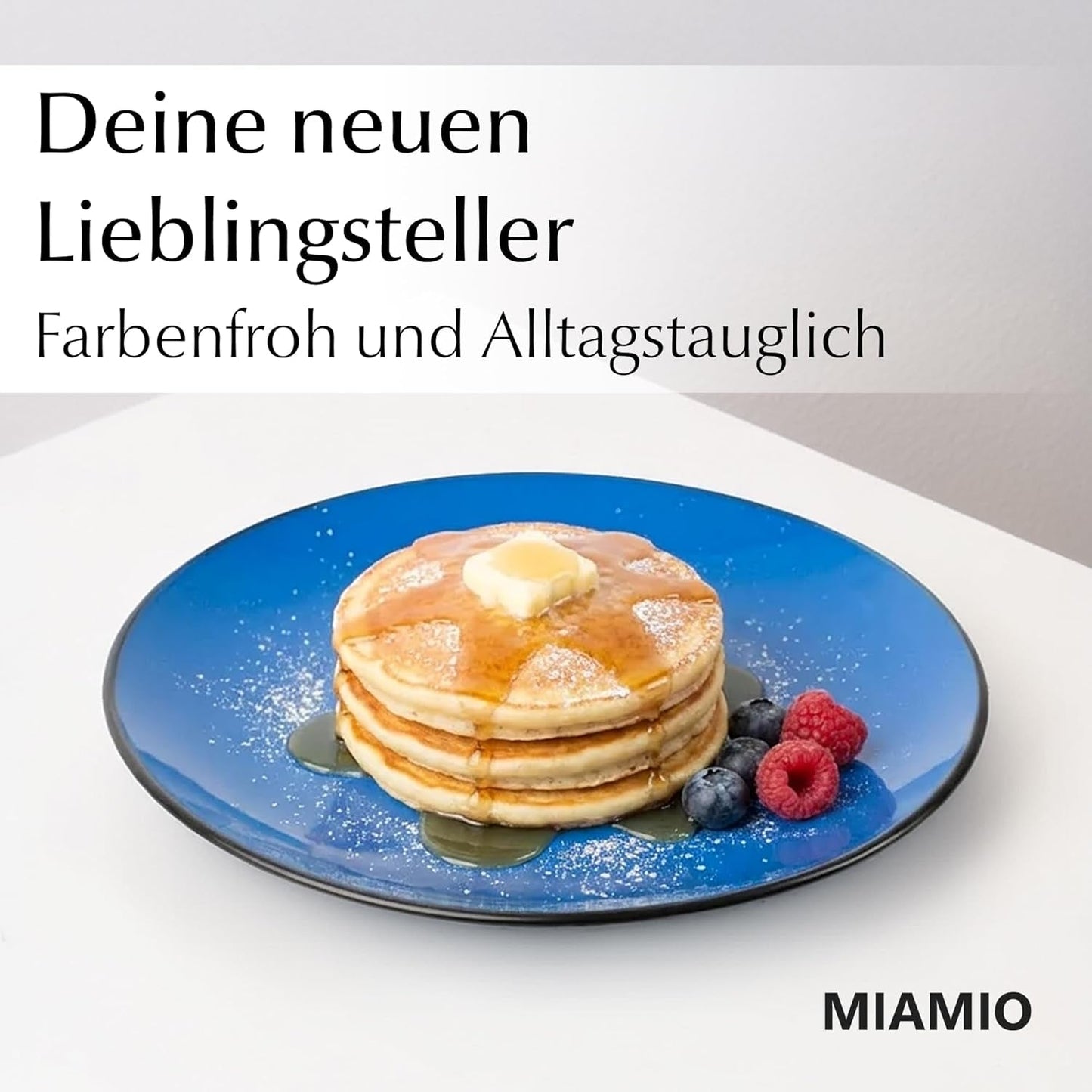 MIAMIO - Set van 6 keramische aardewerken borden/dinerborden - Le Papillon Collection (kleurrijke, kleine borden (6x))