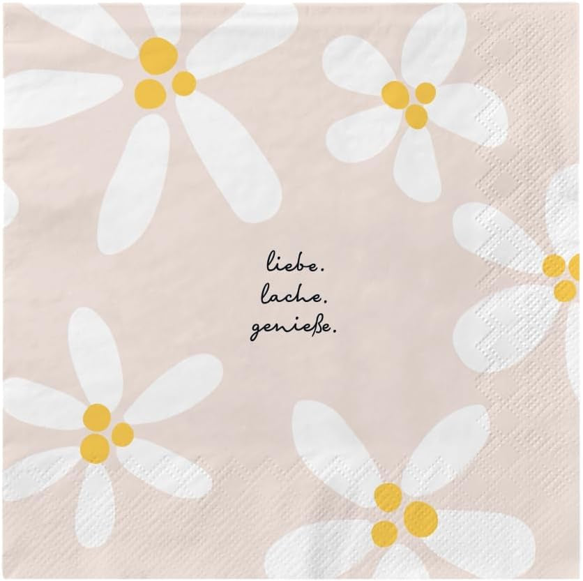 Grafik Werkstatt Servetten Mit Spruch Groß | 20 stuks | 16,5 x 16,5 cm | Gekleurd | Liefde. Lachen. Genieten.