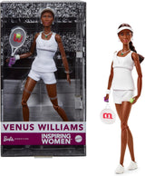 Barbie Inspiring Women Series Venus Williams modepop met gesigneerd uniform en tennisracket inclusief presentatiedoos HRM49