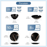 LOVECASA Daphne-serie porseleinen serviesset SWEET 24-delige combinatieset gouden design dinerborden dessertborden ontbijtgranenschalen en dinerborden voor 6 personen