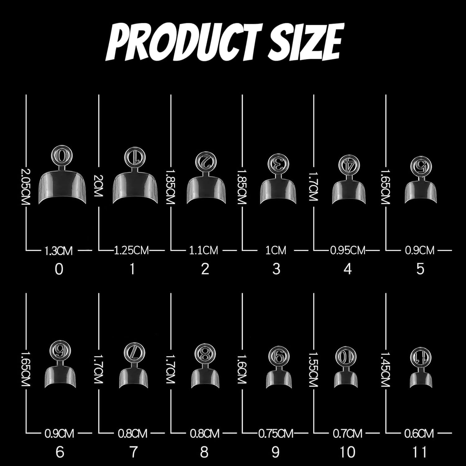 600 stuks Ovale Valse Nagel Tips 12 Maten Korte Nagel Tips Franse Half Cover Valse Nagel Tips voor DIY nagel Salon Transparant