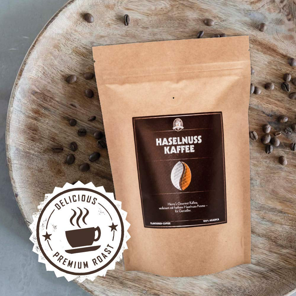 Henry's hazelnootkoffie 1000g - Verfijnde gastronomische koffie met de fijnste smaken - ambachtelijk gebrand - premium koffiebonen