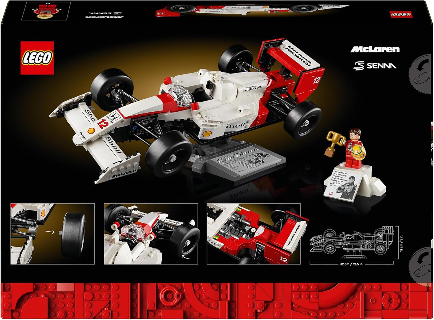 LEGO Icons Mclaren MP4/4 & Ayrton Senna modelautoset, F1 racewagenset voor volwassenen met racer-minifiguur, verzamelobject, cadeau-idee voor mannen, vrouwen, hem en haar 10330 bouwsets Bekijk de LEGO-Store
