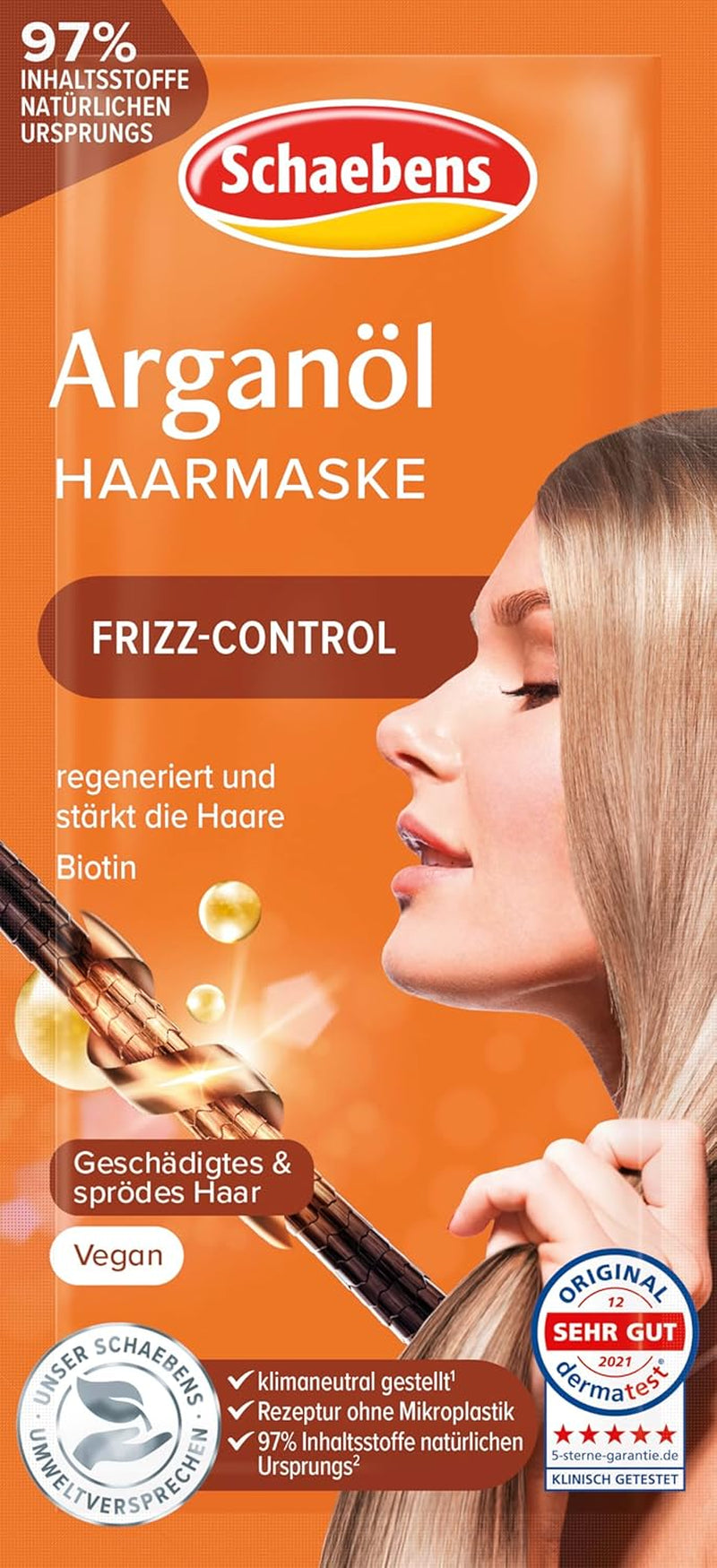 Haarmasker met arganolie - frizz-control - voor beschadigd en kwetsbaar haar VEGAN Haarmasker Naty Shop Standaard titel