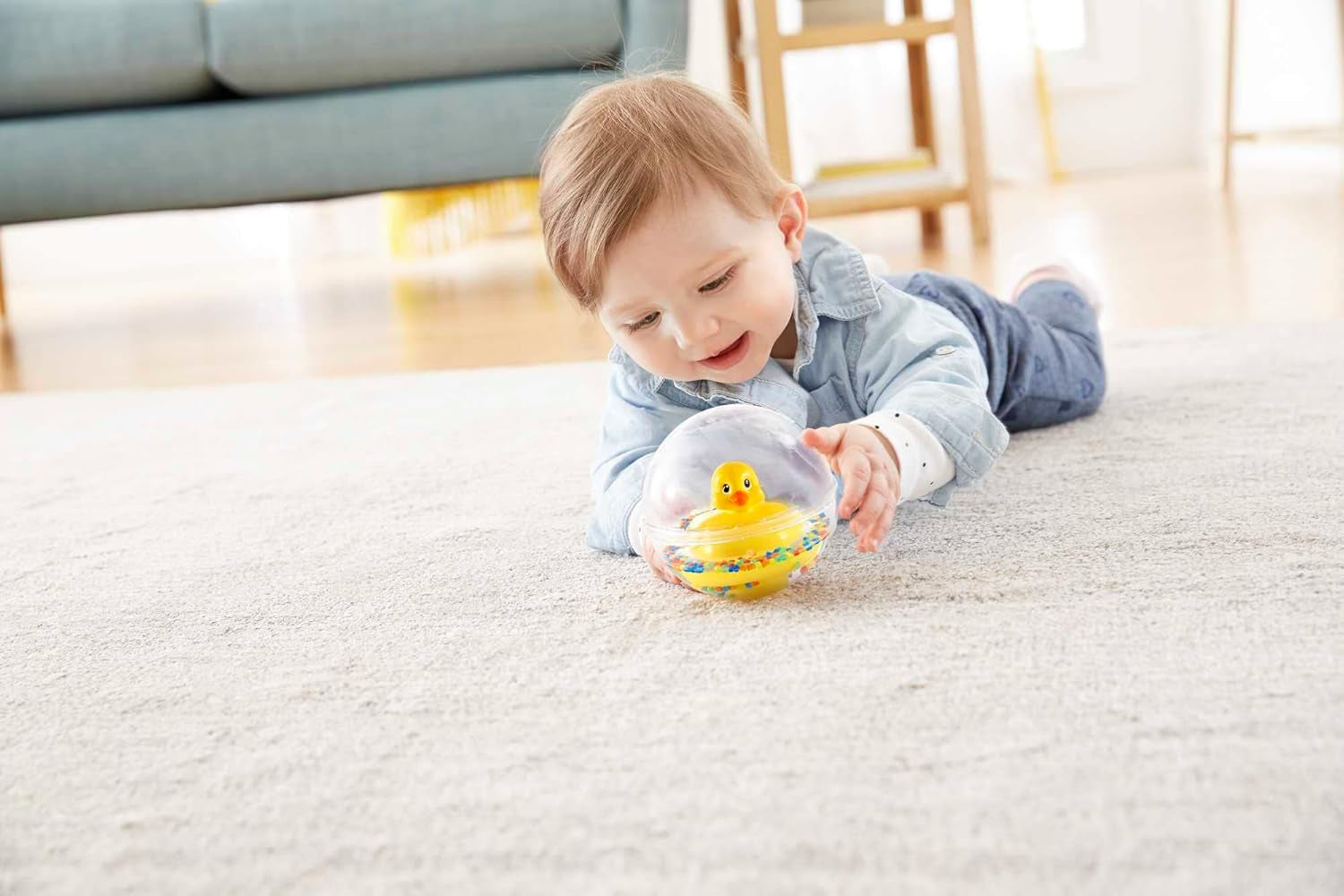 Fisher-Price WaterMates Ducky Ball, grappige eend in confettibal, babyspeelgoed, speelbal, badspeelgoed, vanaf 3 maanden, 75676 Babyspeelgoed Naty Shop