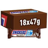 Snickers Eiwitrepen Met Chocolade - Rijke Smaak Met Hazelnootkaramel En Nougat, Bulkverpakking 18x47g