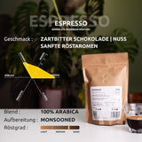 ESPRESSO | Koffiebonen 500g - 100% Arabica | Vers gebrand voor het maken van espresso | Hele koffiebonen | Klassieke koffiesmaak