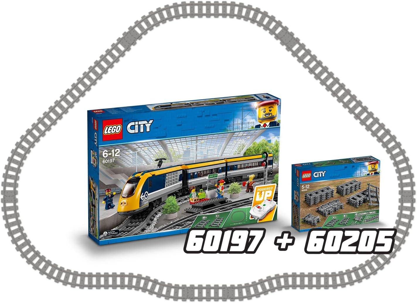 LEGO 60205 Stadsrails 20-delige uitbreidingsset voor kinderen, jongens en meisjes Speelgoedset Bouwsets Besuche in LEGO-Store