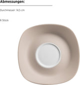 MÄSER Nela gecombineerde serviesset, 30-delige serie, vierkant servies voor 6 personen, wit/bruin