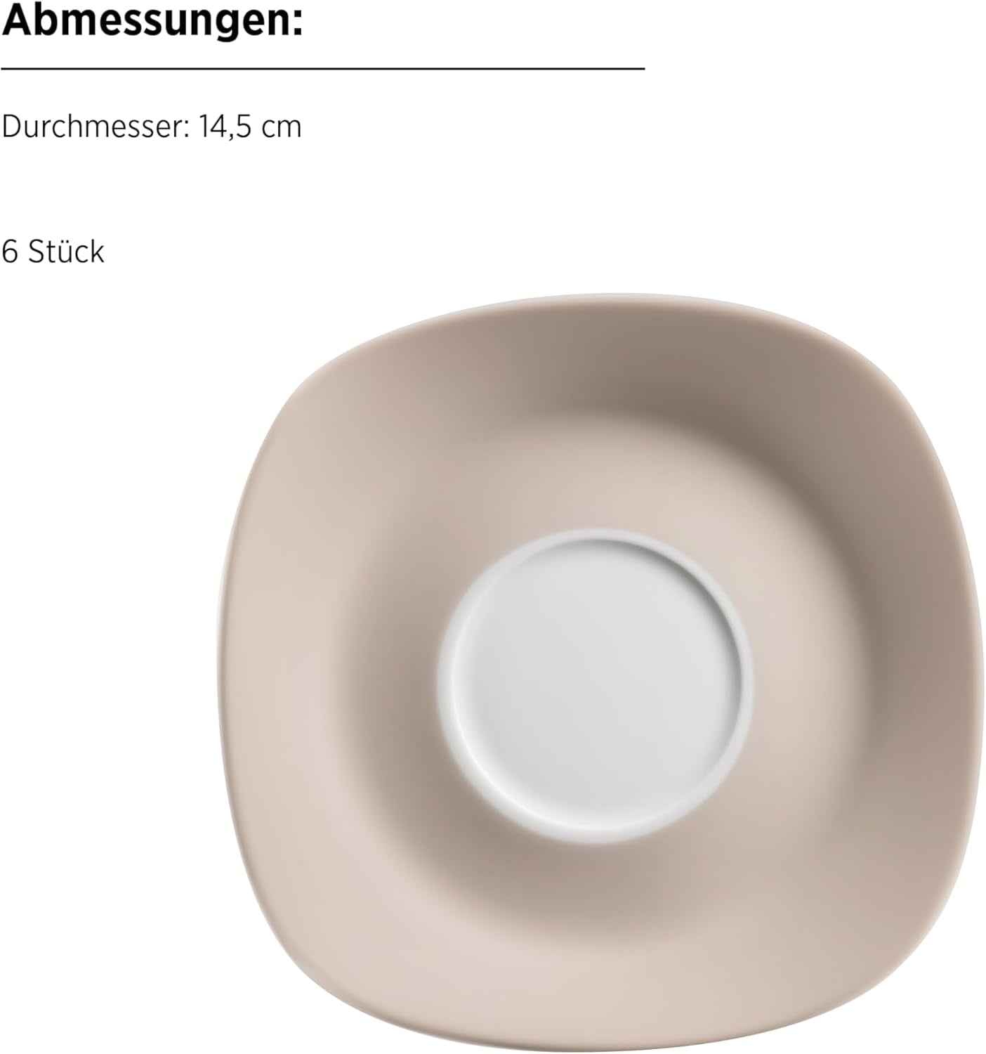 MÄSER Nela gecombineerde serviesset, 30-delige serie, vierkant servies voor 6 personen, wit/bruin