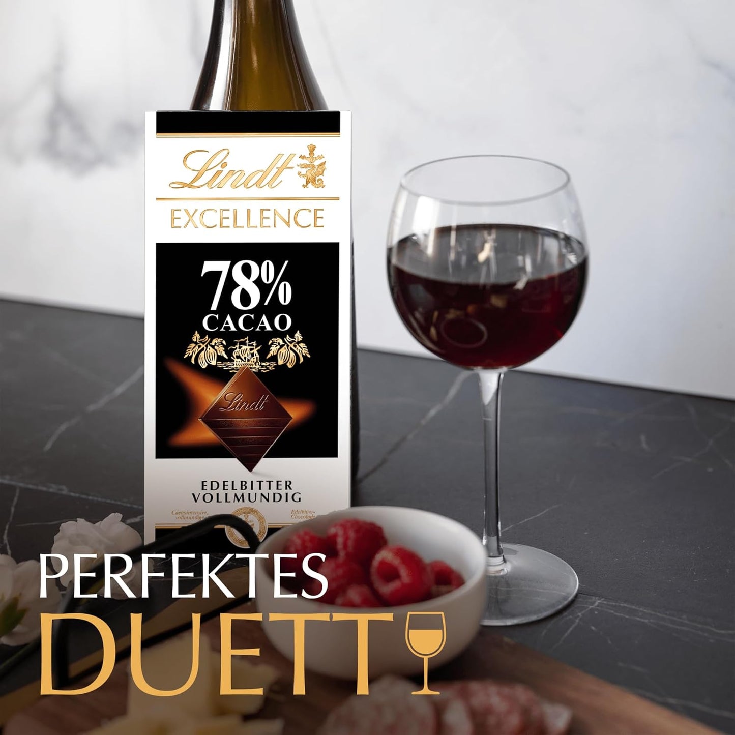 Lindt Excellence 78 procent cacaoreep - Cacao-intensiteit persistentie Veganistische reep 100 g Ideaal cadeau