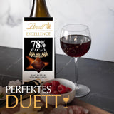 Lindt Excellence 78 procent cacaoreep - Cacao-intensiteit persistentie Veganistische reep 100 g Ideaal cadeau