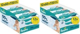 Pampers 99% water-babydoekjes, 12 pakjes van 60 doekjes = 720 babydoekjes, lichte lotion 99% water