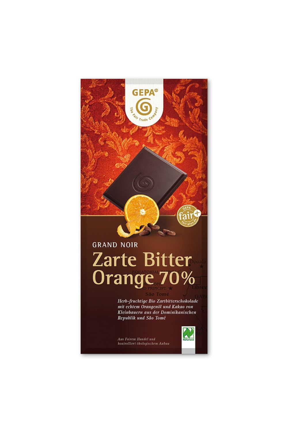 Grand Noir Biologische delicate bittere sinaasappel 70 procent cacao - Fijne sinaasappelsmaak