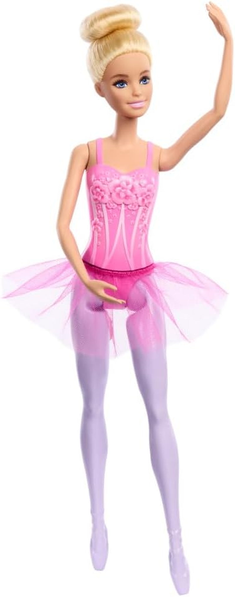 Barbie ballerinapop modeblonde pop in afneembare lila tutu met balletarmen en puntige schoenen HRG34