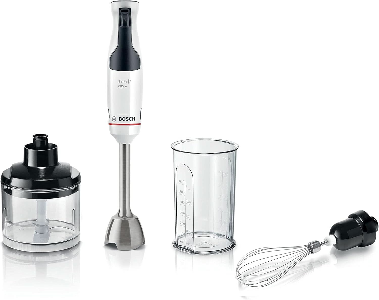 , Stabmixer, Ergomaster Serie 4, 800 Watt Motor, Snelheidsregelaar, Quattroblade Keuken Naty Shop