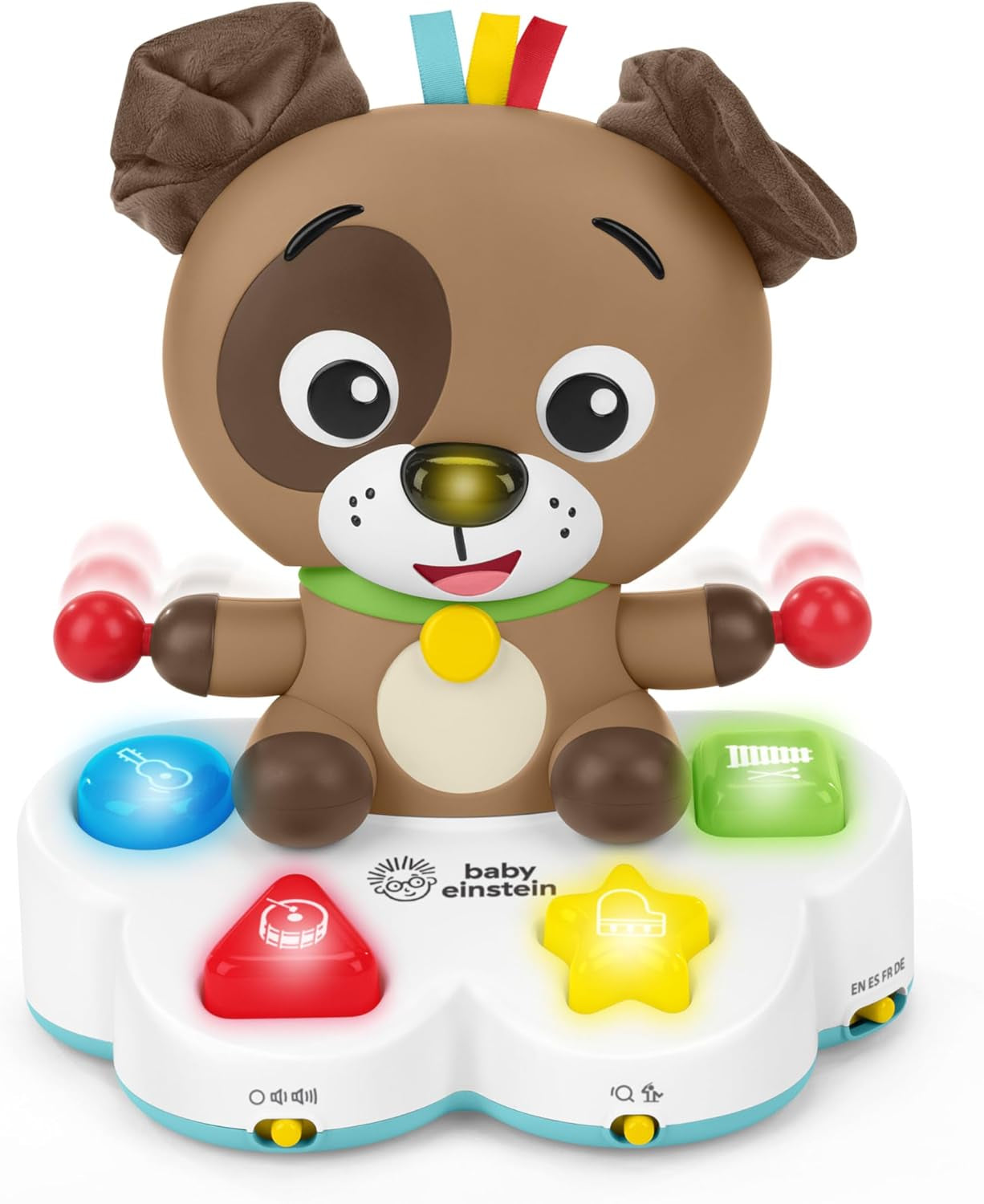 Baby Einstein, Drum & Learn Dean Muzikaal leerspeelgoed - Multisensorisch babyspeelgoed, 2 speelmodi, kleuren, vormen en instrumenten, 50+ geluiden, vanaf 6 maanden Babyspeelgoed Naty Shop Standaardtitel