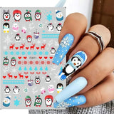 10 Blatt Nagelsticker Weihnachten Nagelaufkleber Selbstklebend Bule White Pine Tree Rentier Nail Art Sticker Decoratie Nageldesign Zubehör