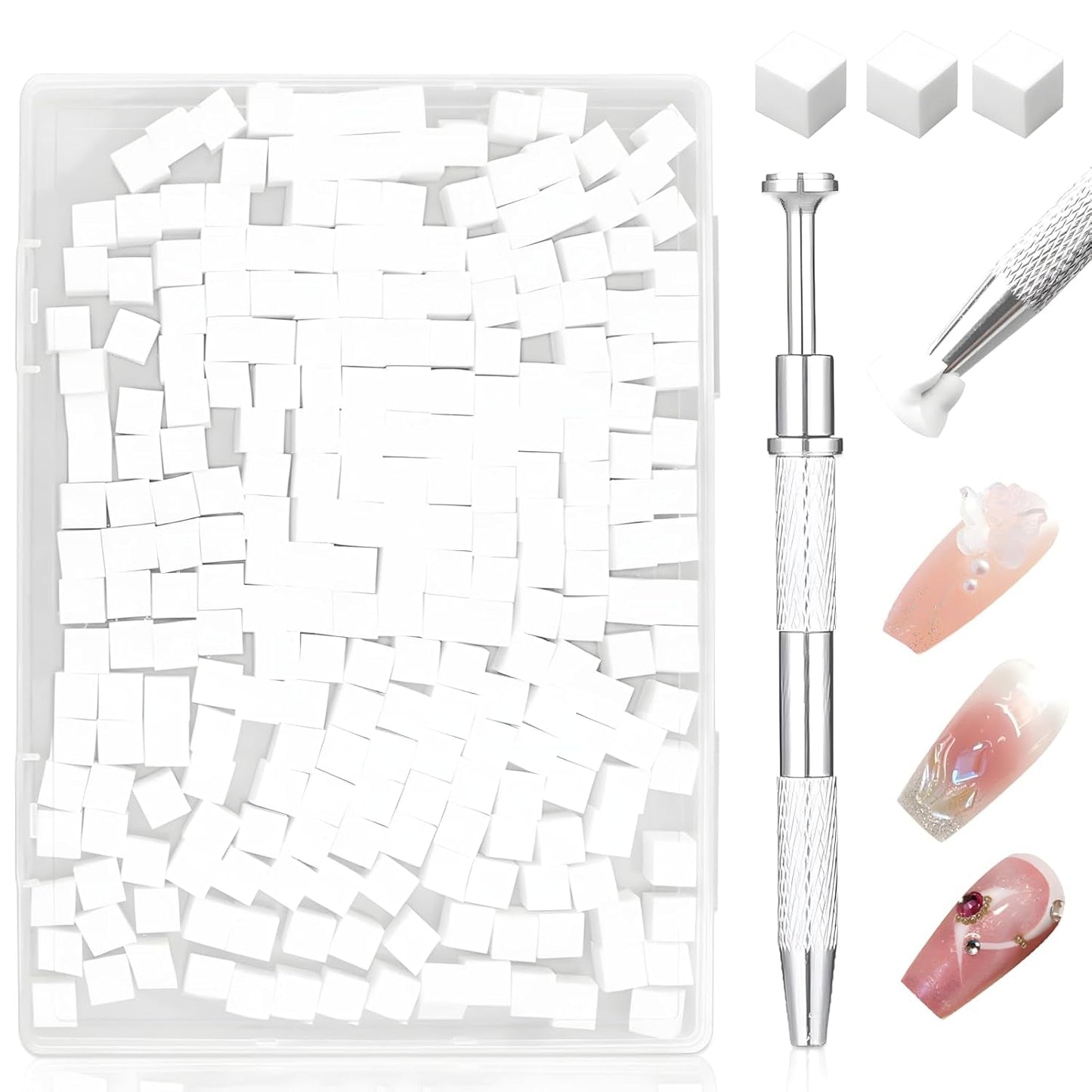 250 Stück Nail Art Schwamm Mit Metallgreifer Sponge Ombre Pinsel Nailart Nageldesign Zubehör Nagelstudio Zubehör Für DIY Babyboomer Effect Ombre Gradient Nageldesign