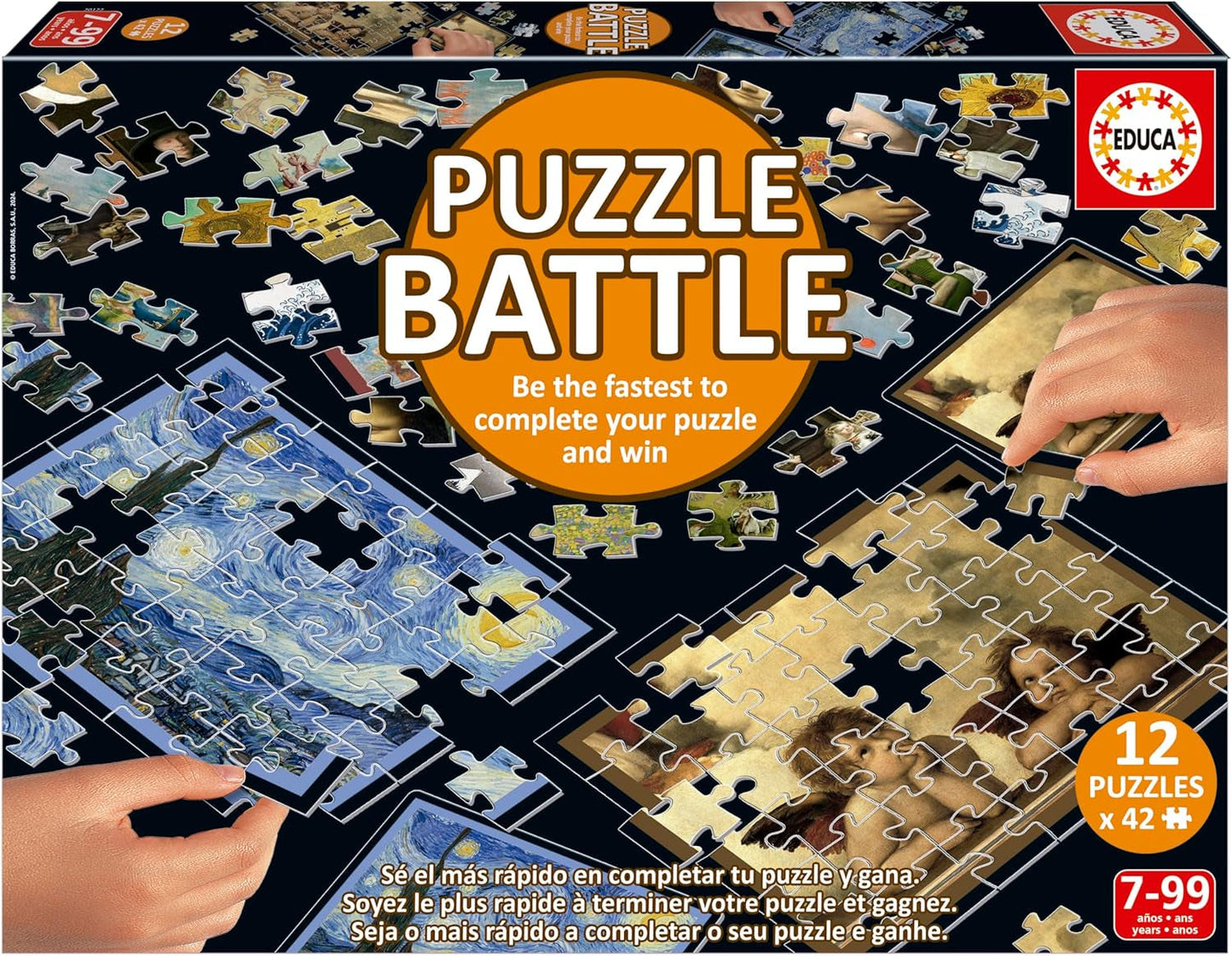 Educa - Puzzelgevechtslandschappen. Een authentieke strijd tussen de stukken | Wees de eerste die de puzzel voltooit om de winnaar te worden. Vanaf 7 jaar (20121) Puzzel Naty Shop Typ