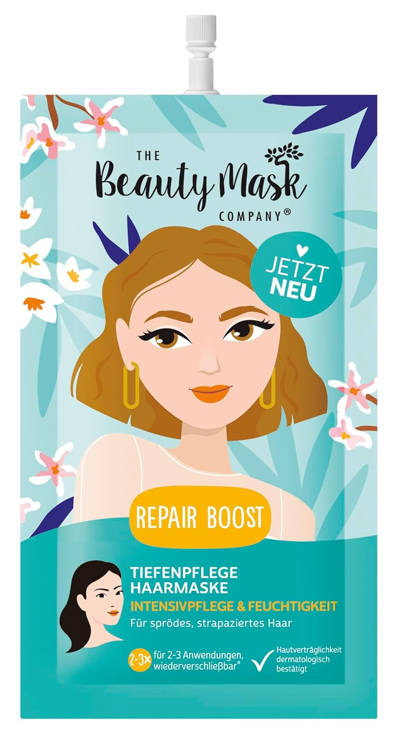 The Beauty Mask Company Repair Boost Haarmasker 30 ml, diepe verzorging voor broos en beschadigd haar (1 zakje) Haarmasker Naty Shop Standaard titel
