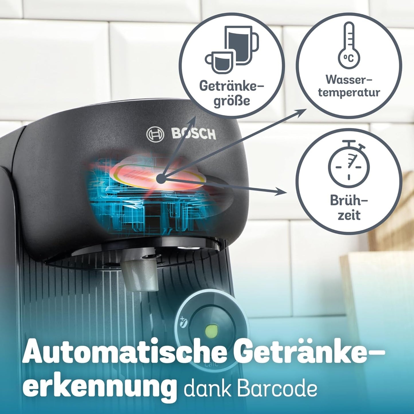 Bosch Tassimo finesse TAS162E capsule-espressomachine, 70 dranken, intensere koffie met één druk op de knop, automatische uitschakeling, duurzaam, perfecte dosering, 1400 W, zwart/zwart