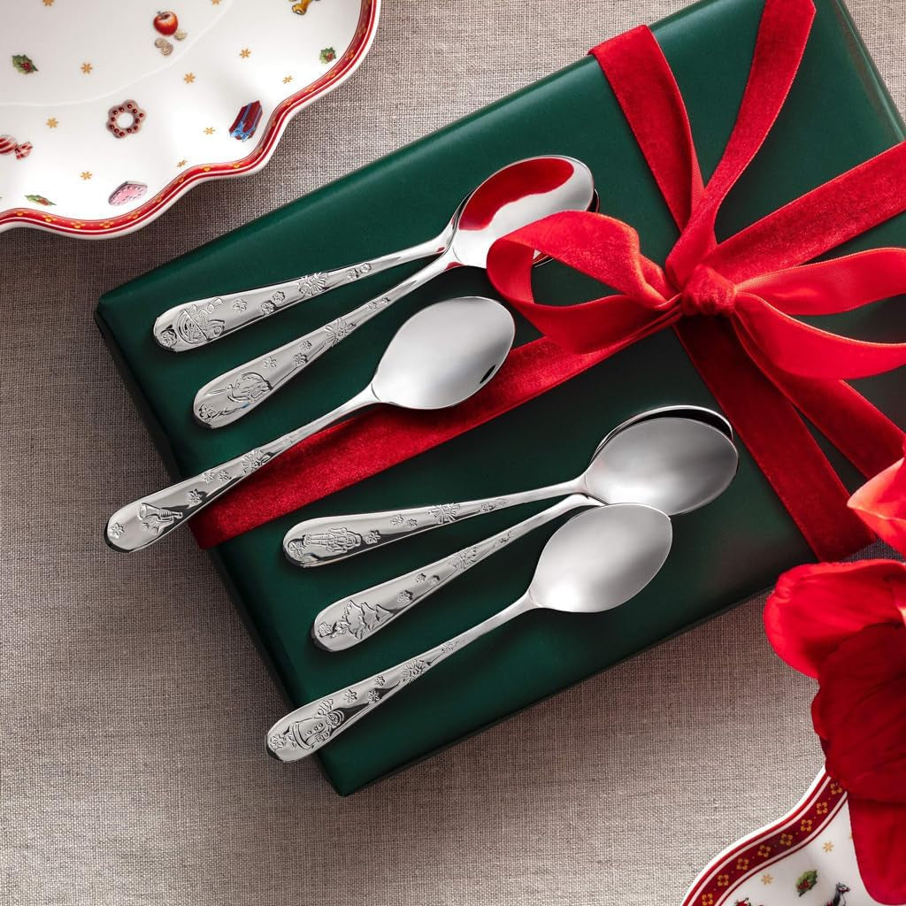 Villeroy & Boch - Toy'S Delight koffielepelset 6-delig Zilver Platina, vaatwasmachinebestendig Keuken Naty Shop