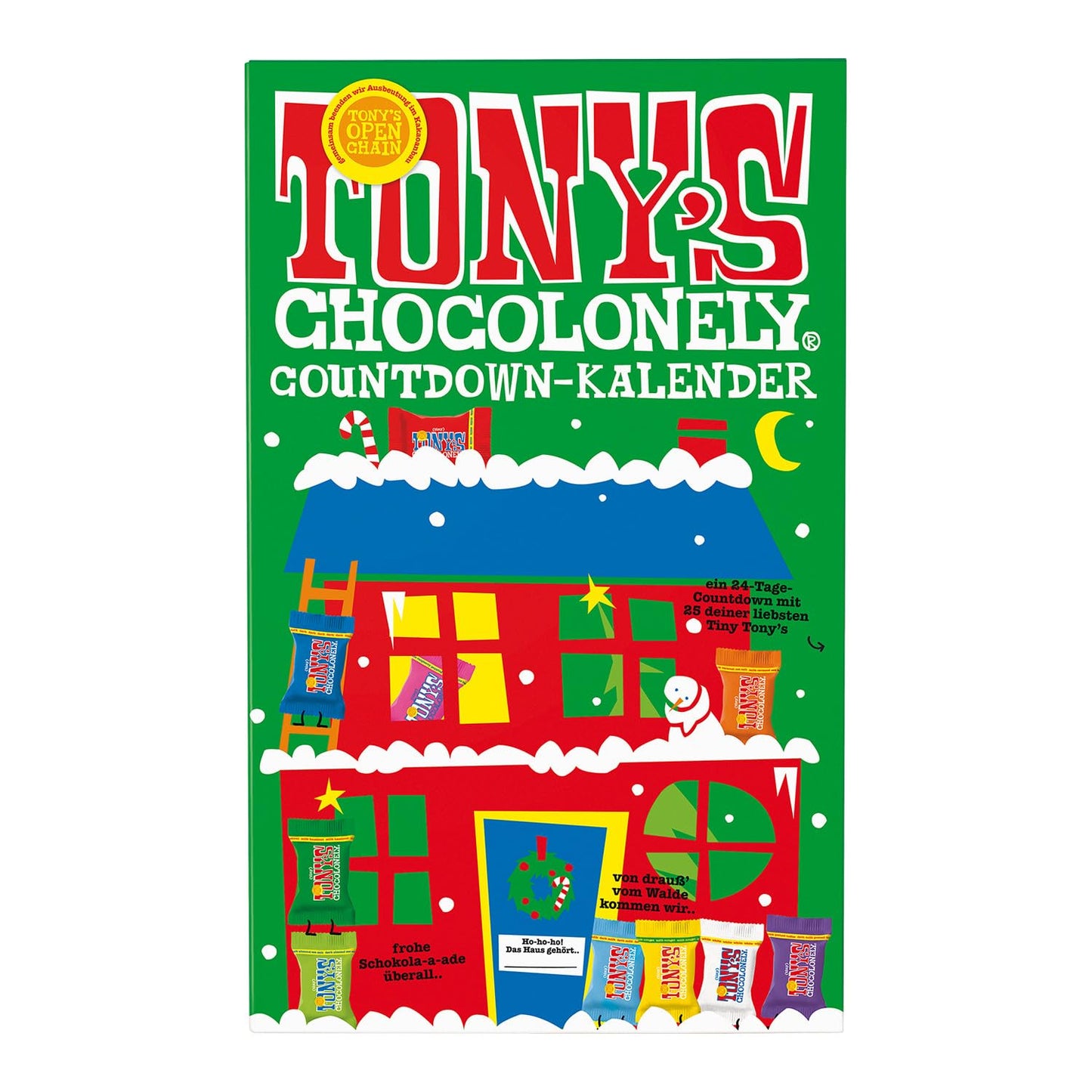 Tony's Chocolonely Fairtrade Belgische chocolade adventskalender - 24 dagen, 10 heerlijke varianten