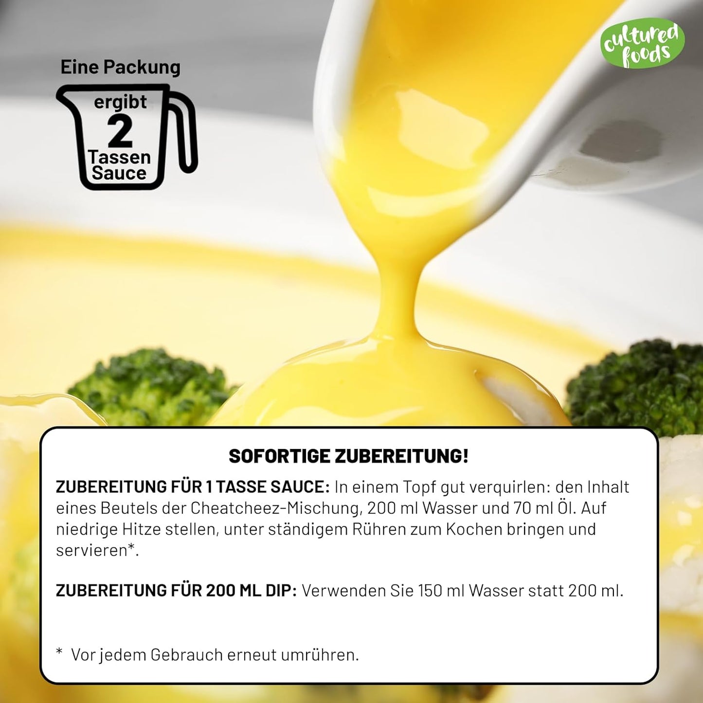 Gekweekte voedingsmiddelen CHEATCHEEZ Veganistische Goudse saus - Lactose- en glutenvrij