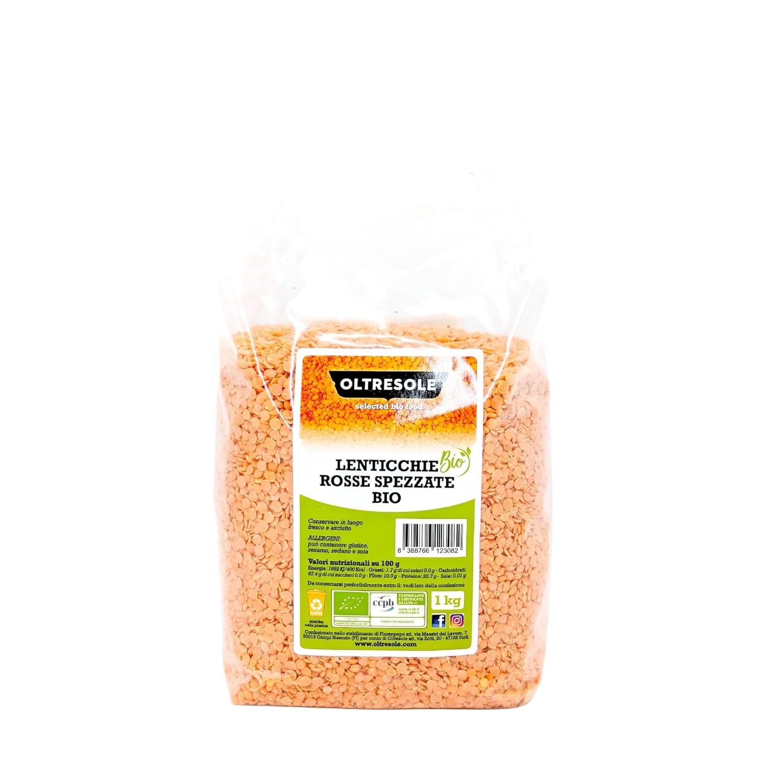 Biologische gekraakte rode linzen 5kg Biologische gepelde en gebarsten peulvruchten Geen weken nodig Bron van eiwitten en vezels Economy Pack