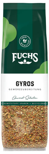Fuchs Gewürze - Gyros Gewürzzubereitung im recycleerbaar Nachfüllbeutel, Gewürzmischung mit gewählteten Kräutern für Rind und Schweinefleisch - 70 g