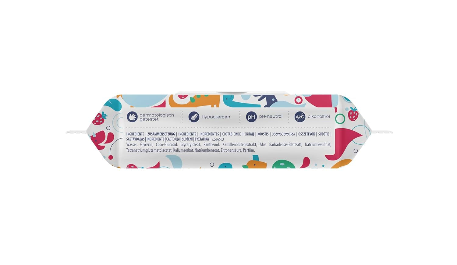 Kindii Fun Nat Toiletpapier - (10X60 stuks) Nat Toiletpapier - Kamille, Aloë Vera, Ph-neutraal, Watervast, Verfrist de intieme zone - 600 stuks