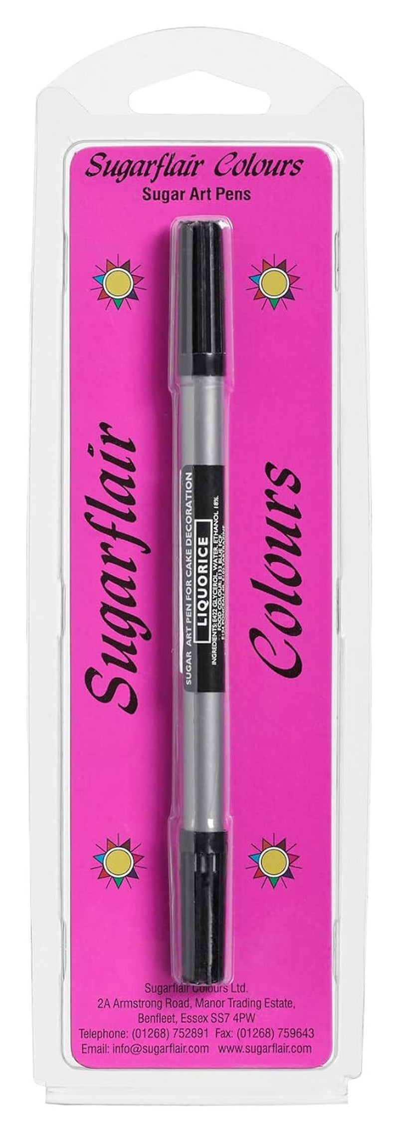 Sugarflair Zoethout Kleurstofpennen - Eetbare Voedselpen, Taartpen, Fondant Versieren, Marsepein en Royal Icing - 1 st