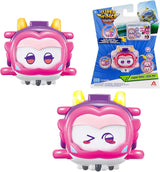 Super Wings Super Pets 4 stuks Shine, Golden Boy, Jerome, Ellie Verwisselbare gezichtsuitdrukking Bliksemeffect Draagbaar speelgoed voor 3 4 5 6 7 8 jaar oude jongensmeisjes 2 inch actiefiguren Naty Shop Ellie