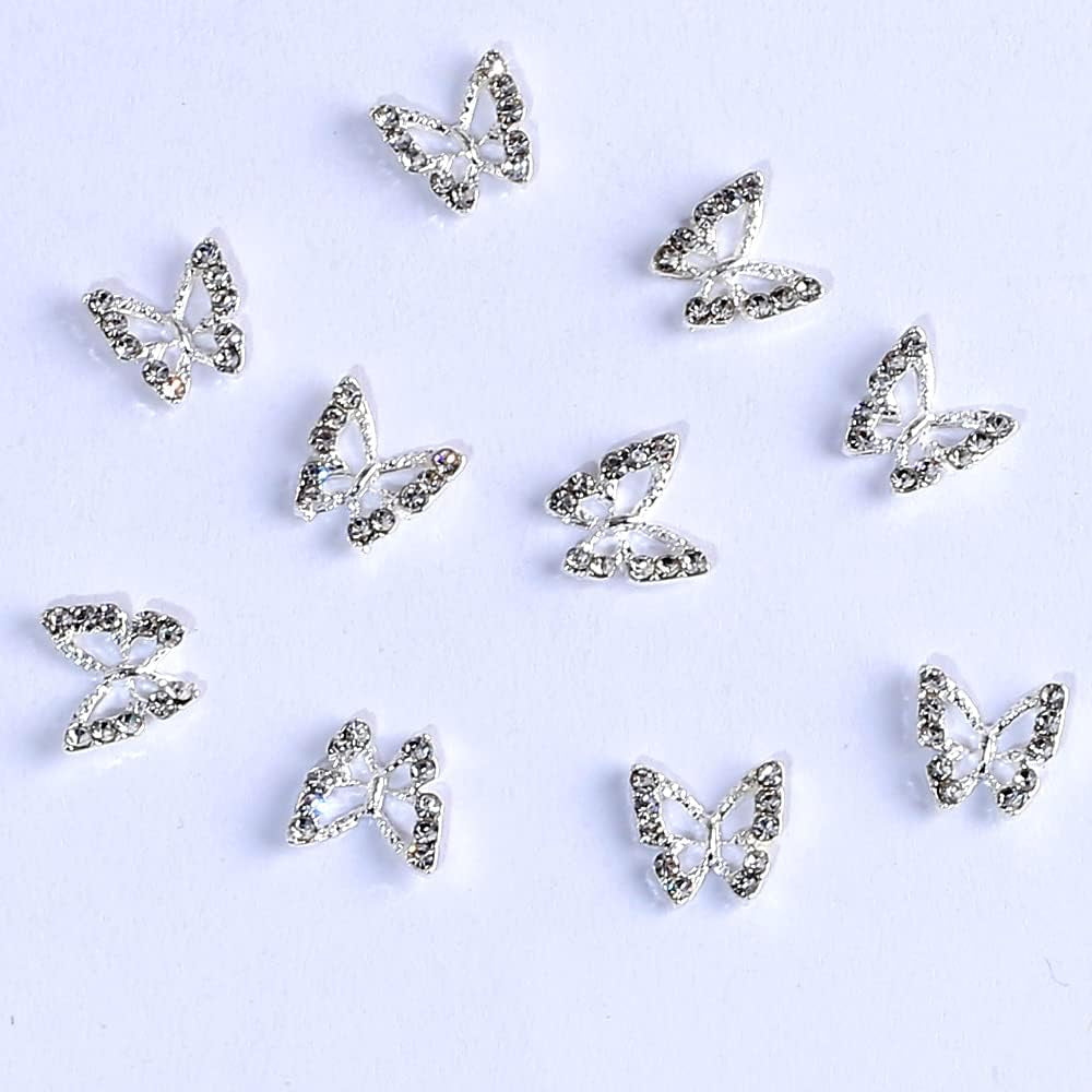 10 stuks Legering Vlinder Nagelbedels Metaal Nagelkunst Hanger Stenen Voor Diamanten Nagels Edelstenen Nagelsieraden Kunstdecoraties Nagelkunst Sieraden maken