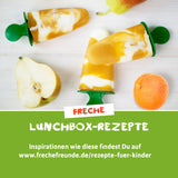 FRECHE FREUNDE Biologisch knijpbaar fruitzakje met appels, bananen, spinazie en komkommer, gepureerd fruit en groenten in een knijpzakje voor baby's vanaf 6 maanden, veganistisch, 6 stuks (6 x 100 g)