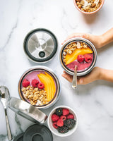 Eats 2-in-1 voerbak met schroefdeksel, 636 ml, roze agaat, drievoudig geïsoleerde lekvrije drinkfles voor op reis, tot 11 uur koud/7 uur warm Voedselbewaardozen Naty Shop
