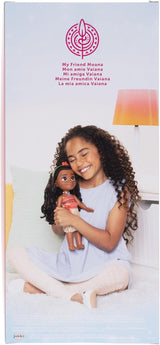 Disney Princess Moana pop van 35 cm, reflecterende glitterogen, beweegbare gewrichten, afneembare outfit, bloemenclip, lang haar, voor meisjes vanaf 3 jaar