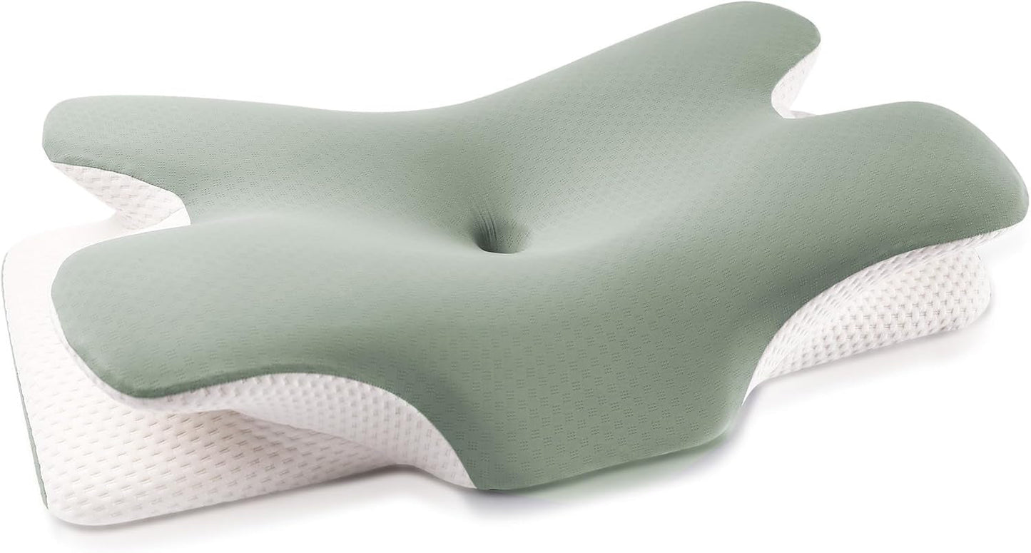 MULISOFT Memory Foam Kussen, Comfortabel Hoofdkussen, Neksteunkussen, Ergonomisch Zijslaapkussen (Grijs) Cervicale Orthopedische Kussens Naty Shop Vriendelijke groeten