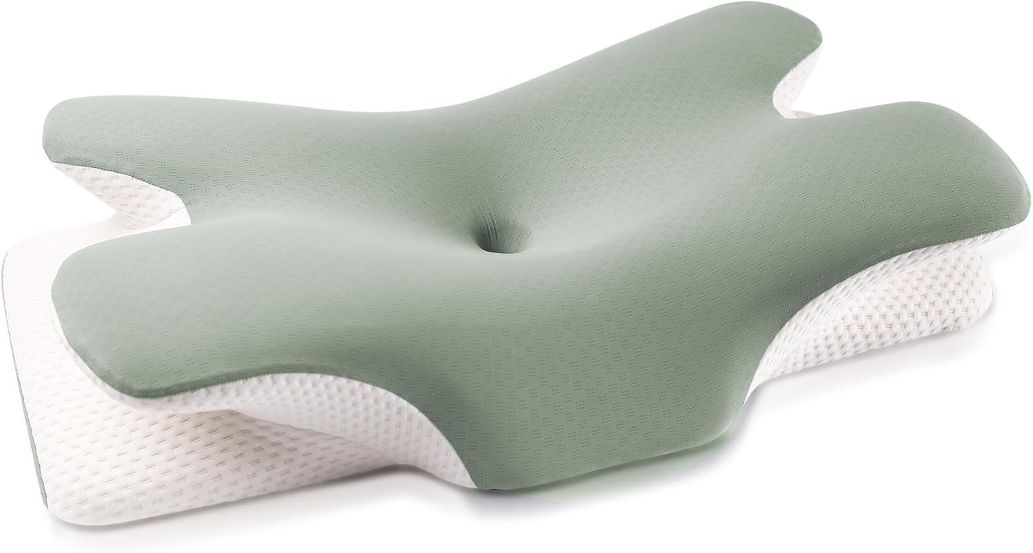 MULISOFT Memory Foam Kussen, Comfortabel Hoofdkussen, Neksteunkussen, Ergonomisch Zijslaapkussen (Grijs) Cervicale Orthopedische Kussens Naty Shop Vriendelijke groeten