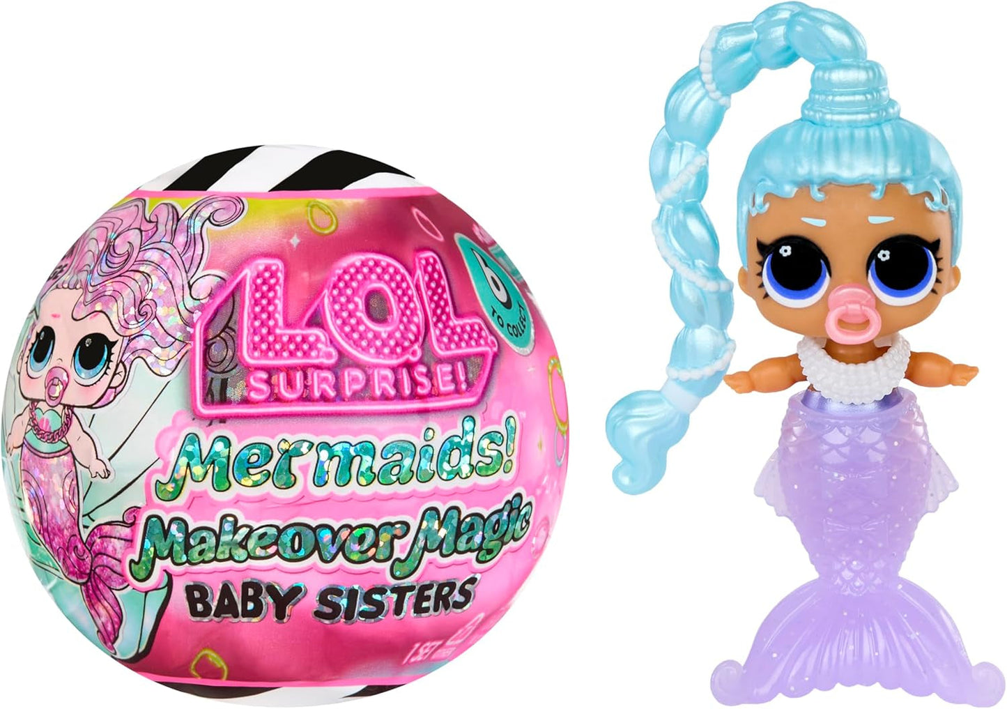LOL Verrassing! Zeemeermin Makeover Magic Baby Sisters - Kleurveranderende zeemeerminstaart met mosselbal om neer te zetten, 6 verzamelpoppen - vanaf 4 jaar