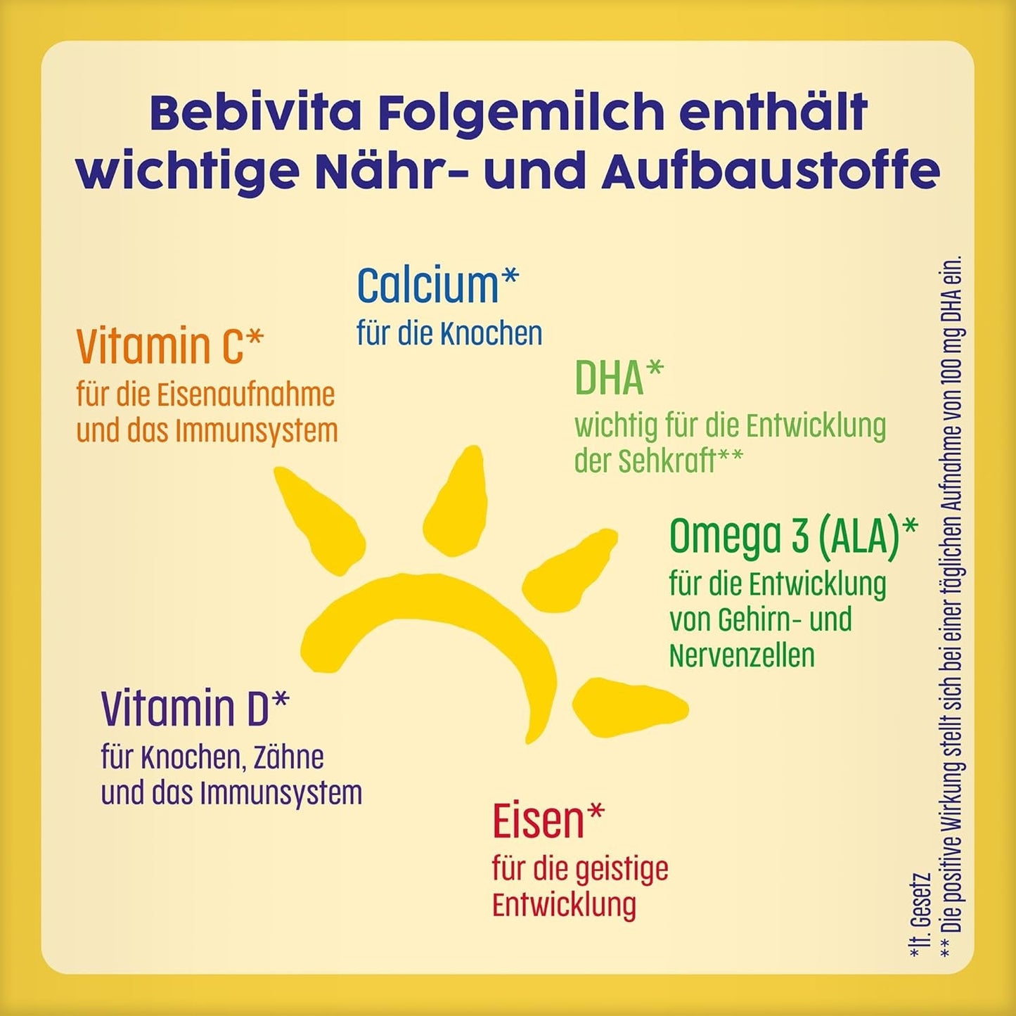 2 Folgemilch (4 x 500 g), nach dem 6. Monat, met vitamine C en D, Omega-3 (DHA), alternatief verzadigd